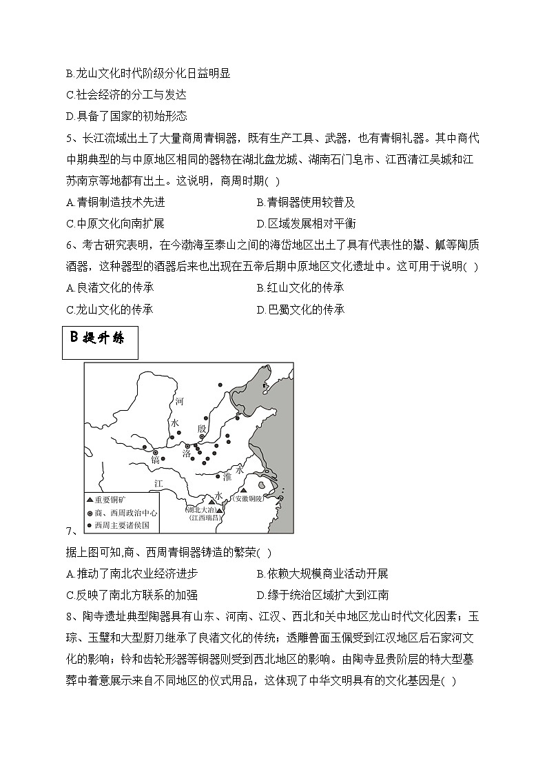 统编版高中历史必修上册 第1课中华文明的起源与早期国家 课件+分层作业(含答案)02