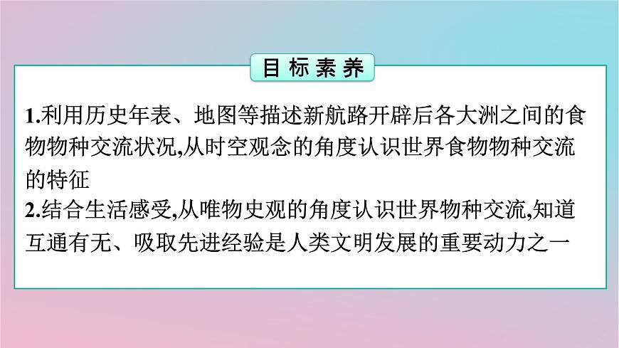 新教材2023年高中歷史第1單元食物生產(chǎn)與社會(huì)生活第2課新航路開辟后的食物物種交流課件部編版選擇性必修2第2頁(yè)