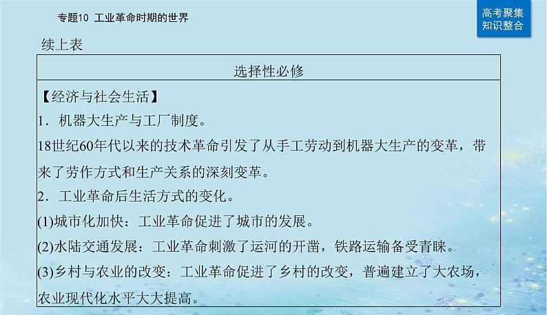 2023高考历史二轮专题复习与测试第一部分板块五专题10第20讲工业革命时期的世界课件第8页
