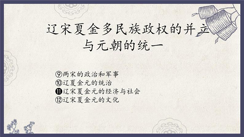 人教统编版高中历史必修中外历史纲要 第十一课 辽宋夏金元的经济与社会 课件+教案+同步分层练习(含答案)01