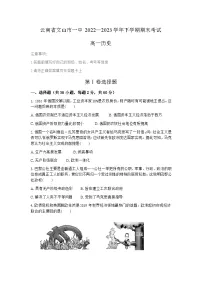 云南省文山市第一中学2022—2023学年高一下学期期末考试历史试题(含答案)