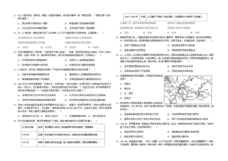 云南省中央民族大学附属中学红河州实验学校2022-2023学年高一下学期4月月考历史试卷第2页
