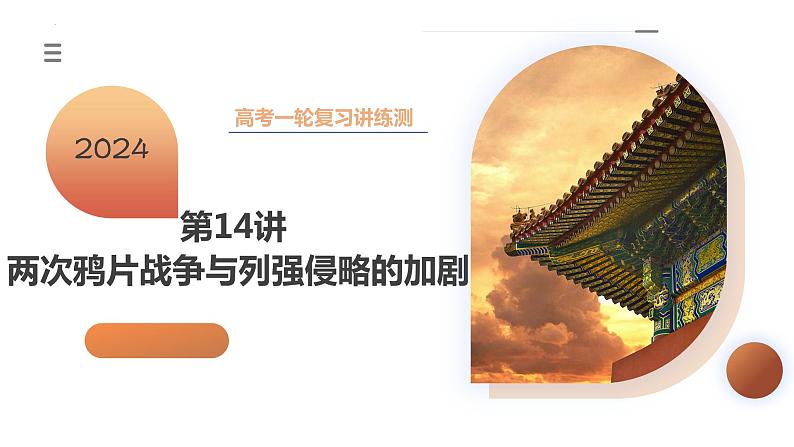 第14讲 两次鸦片战争与列强侵略的加剧(课件)-2024年高考历史一轮复习讲练测(新教材新高考)01