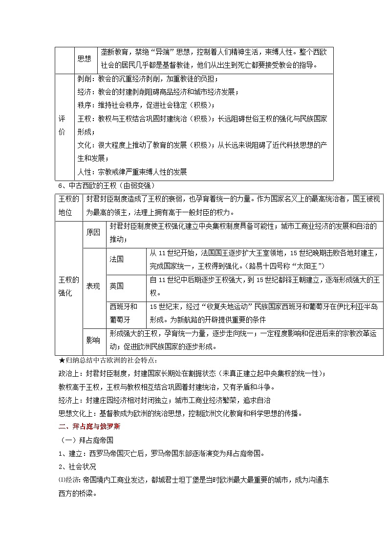 回归教材重难点12 中古时期的世界(含答案解析)-【查漏补缺】2023年高考历史三轮冲刺过关(新高考专用)第3页