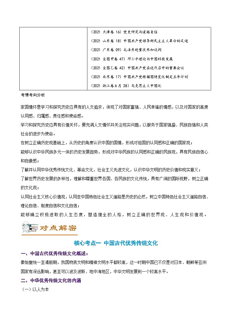 解密20 核心素养——家国情怀(讲义)-【高频考点解密】2022年高考历史二轮复习讲义+分层训练(全国通用)第2页