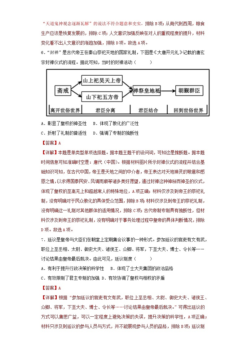 【期中选择题专练】(统编版)高二上学期历史 选修1:国家制度与社会治理 第一单元 政治制度 选择题专练试卷03