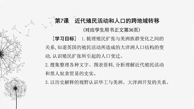 人教版高中历史选择性必修3第三单元人口迁徙、文化交融与认同第七课近代殖民活动和人口的跨地域转移课件02