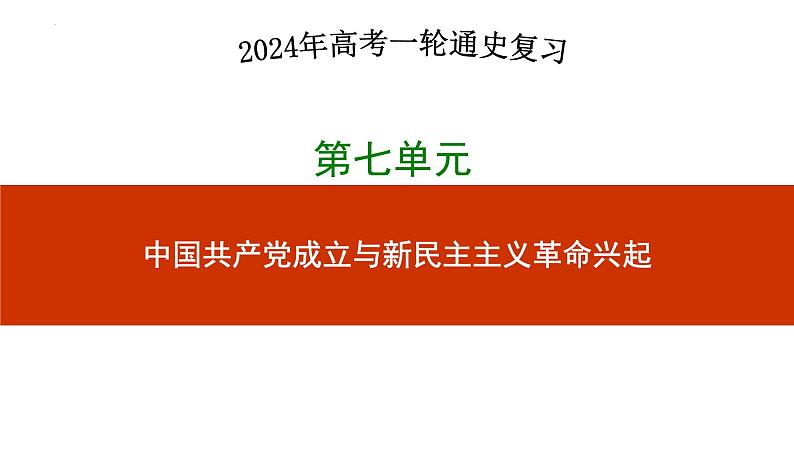 第19讲++南京国民政府的统治和中国共产党开辟革命新道路+-+备战2024年高考历史一轮复习考点知识一遍过(中外历史纲要上)课件PPT第1页