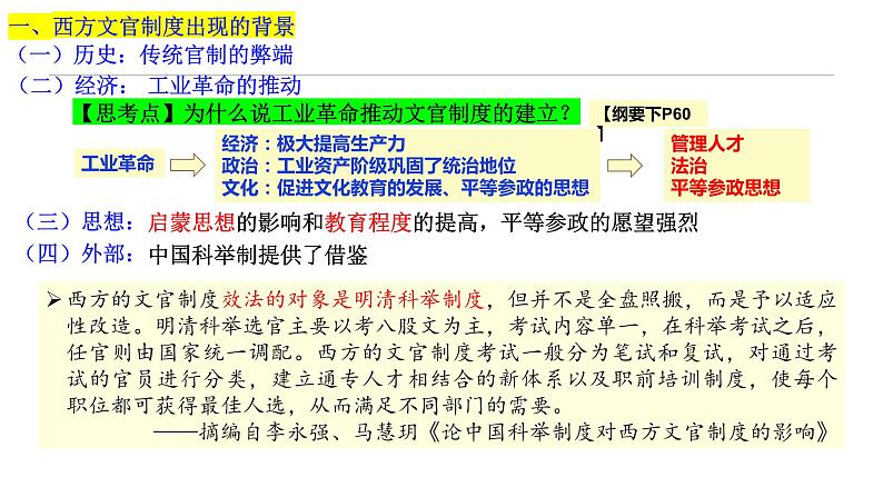 第6课+西方的文官制度(同步课件+同步练习)-2023-2024学年高二历史同步精品课堂(统编版选择性必修1)04