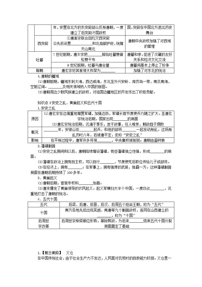 2024版新教材高中历史第二单元三国两晋南北朝的民族交融与隋唐统一多民族封建国家的发展第六课从隋唐盛世到五代十国导学案部编版必修中外历史纲要上第2页