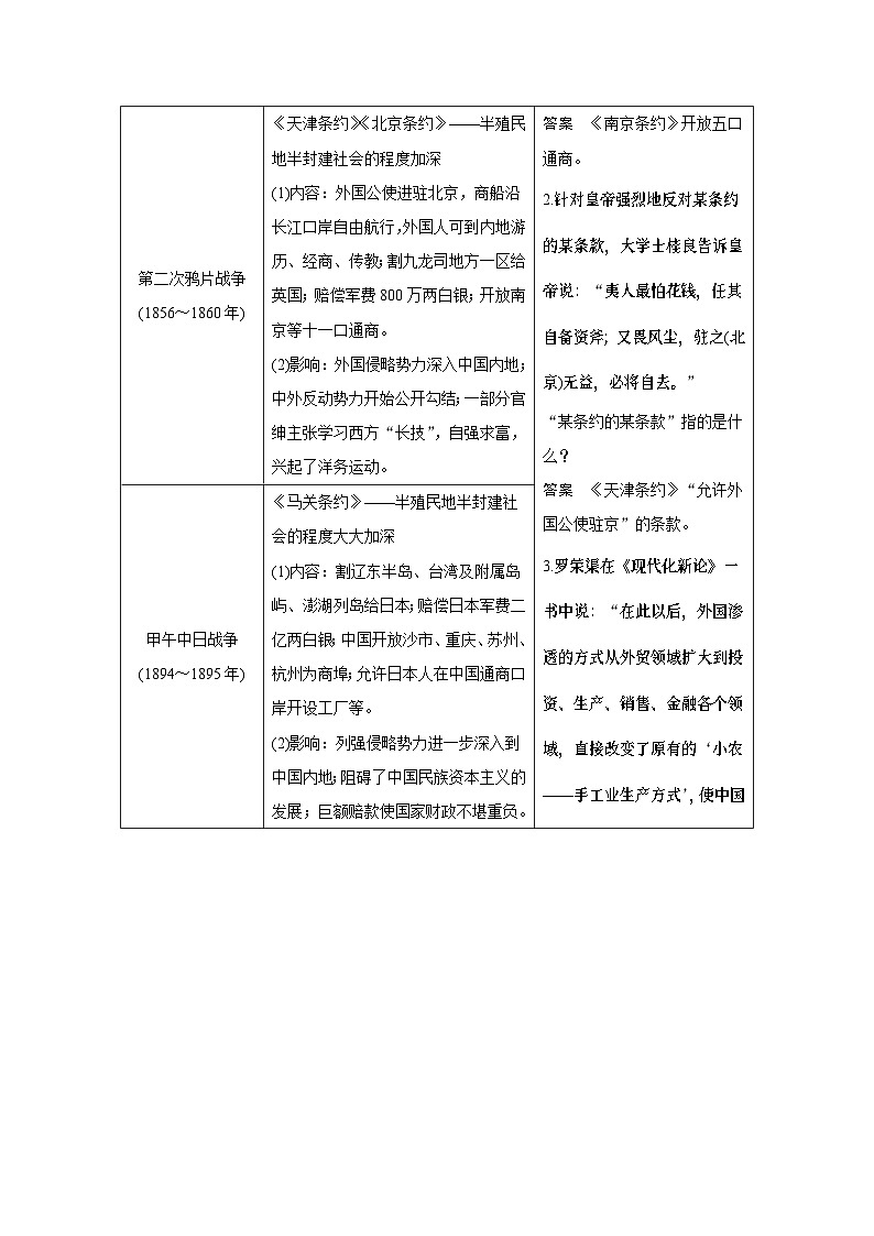 高考历史知识专题8 近代中国反侵略求民主的潮流第2页