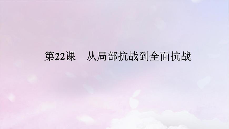 2024版新教材高中歷史第八單元中華民族的抗日戰(zhàn)爭(zhēng)和人民解放戰(zhàn)爭(zhēng)第二十二課從局部抗戰(zhàn)到全國(guó)抗戰(zhàn)課件部編版必修中外歷史綱要上第1頁
