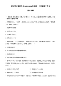 湖北省黄冈市黄梅县国际育才高级中学2023-2024学年高一上学期期中考试历史试题（含答案）