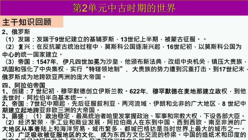 《中外历史纲要》（下） 第二单元中古时期的世界复习课件08