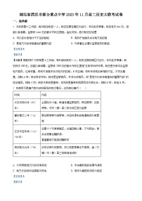 湖北省武汉市部分重点中学2023-2024学年高二11月期中联考历史试题（Word版附解析）