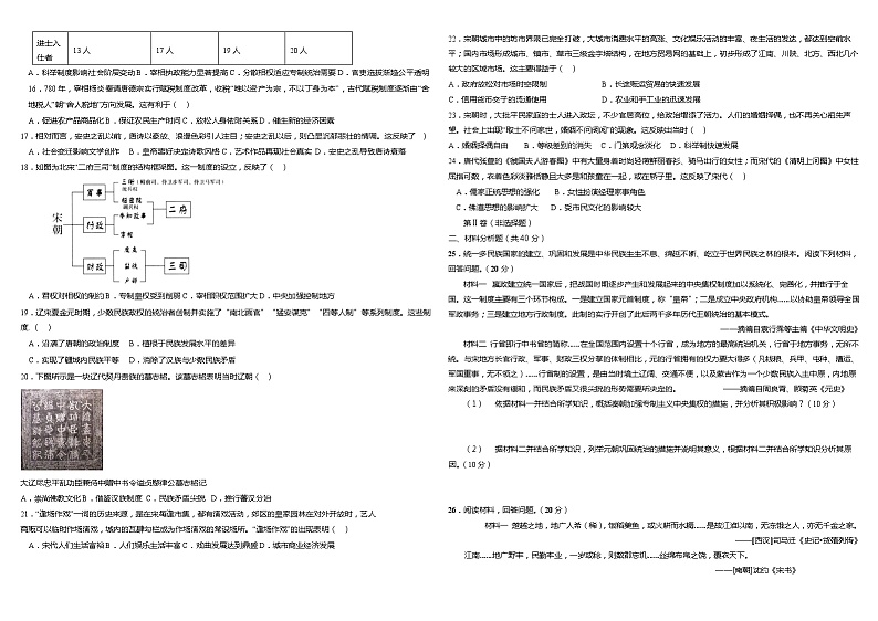 2022-2023学年四川省树德中学高一上学期11月阶段性测试 历史 Word版02