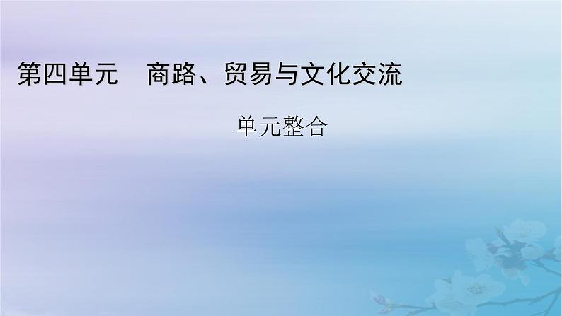 新教材适用2023_2024学年高中历史第4单元商路贸易与文化交流单元整合课件部编版选择性必修301