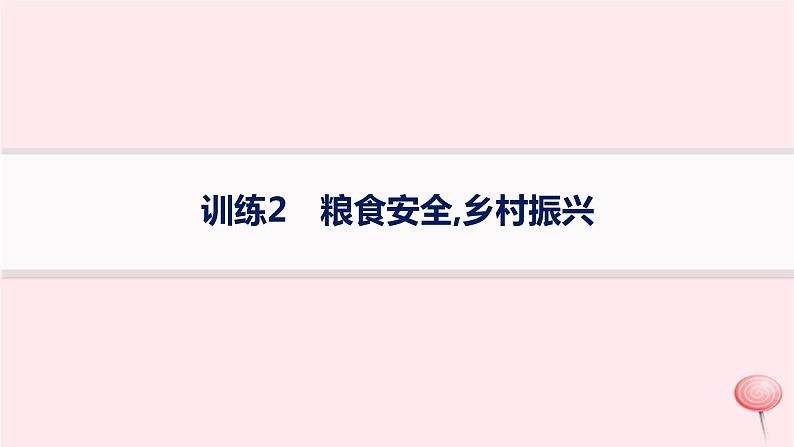 适用于新高考新教材通史版2024版高考历史二轮复习热点专项练训练2粮食安全乡村振兴课件第1页