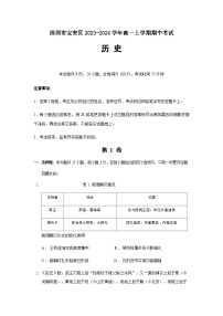 2023-2024学年广东省深圳市宝安区第一学期高一期中考试历史试题含答案