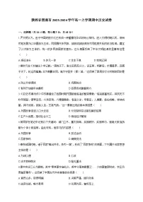 陕西省渭南市2023-2024学年高一上学期期中历史试卷(含答案)