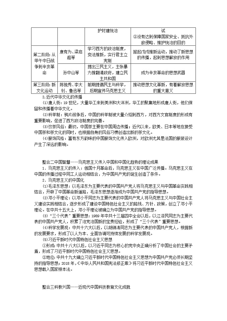 新教材专题版2024高考历史二轮专题复习第一部分第二编中国近现代史步骤一专题七与时俱进__近现代中国的思想解放与科技文化成就教师用书第2页