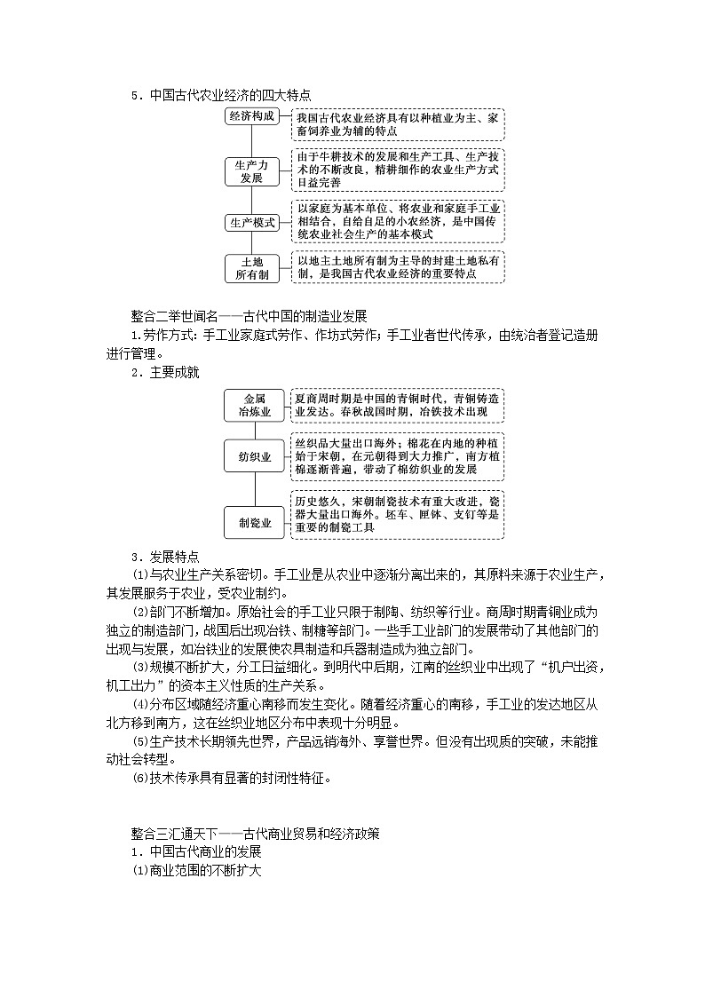 新教材专题版2024高考历史二轮专题复习第一部分第一编中国古代史步骤一专题二经世济民__古代中国的经济发展与社会生活教师用书第3页