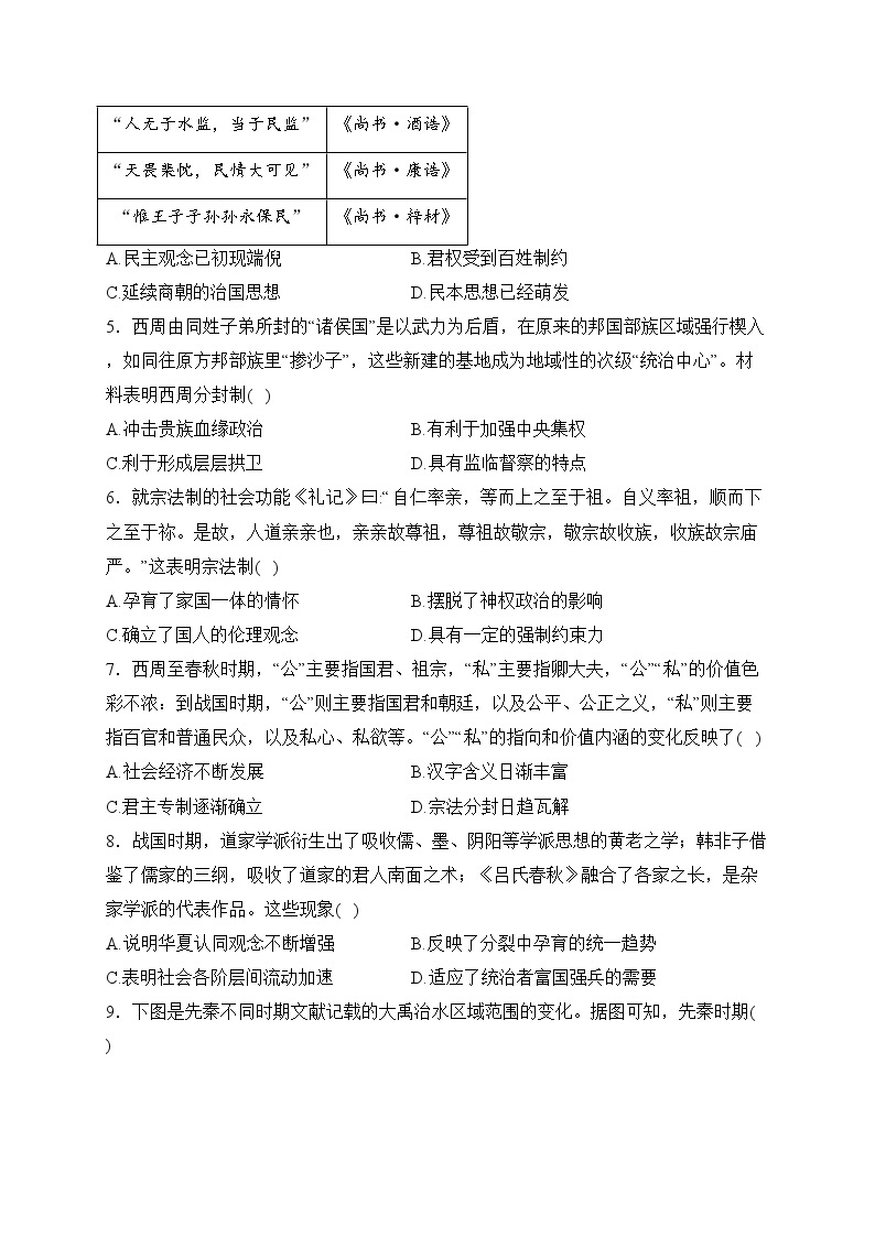 江苏省扬州市邗江区2023-2024学年高一上学期期中调研测试历史试卷(含答案)02