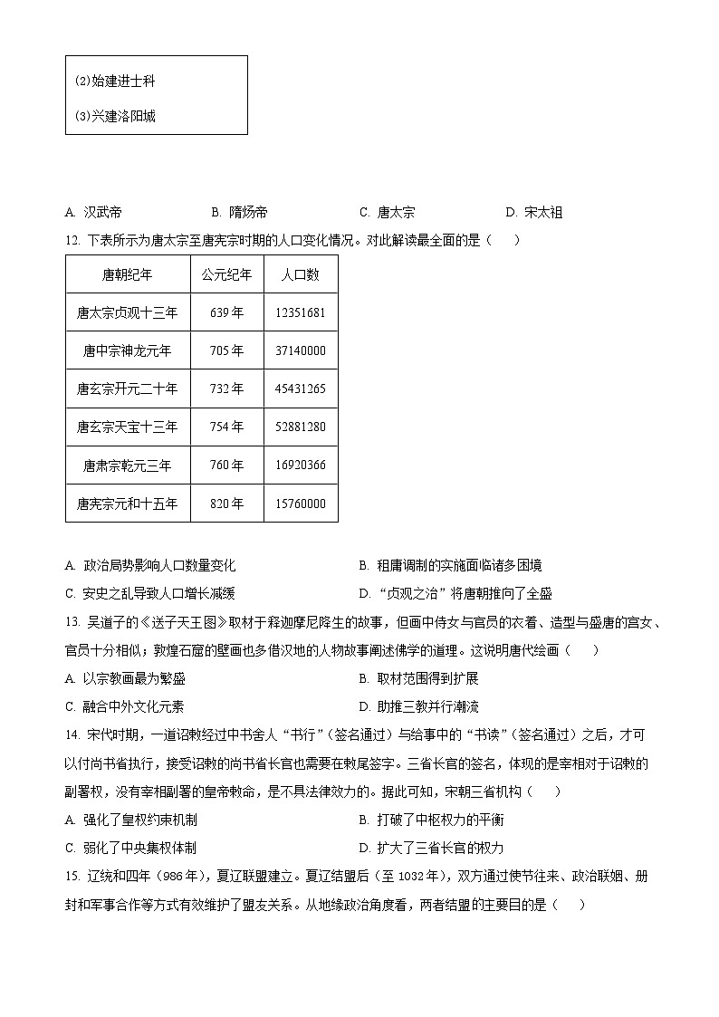 2023-2024学年辽宁省葫芦岛市协作校高一上学期第二次考试历史试题03