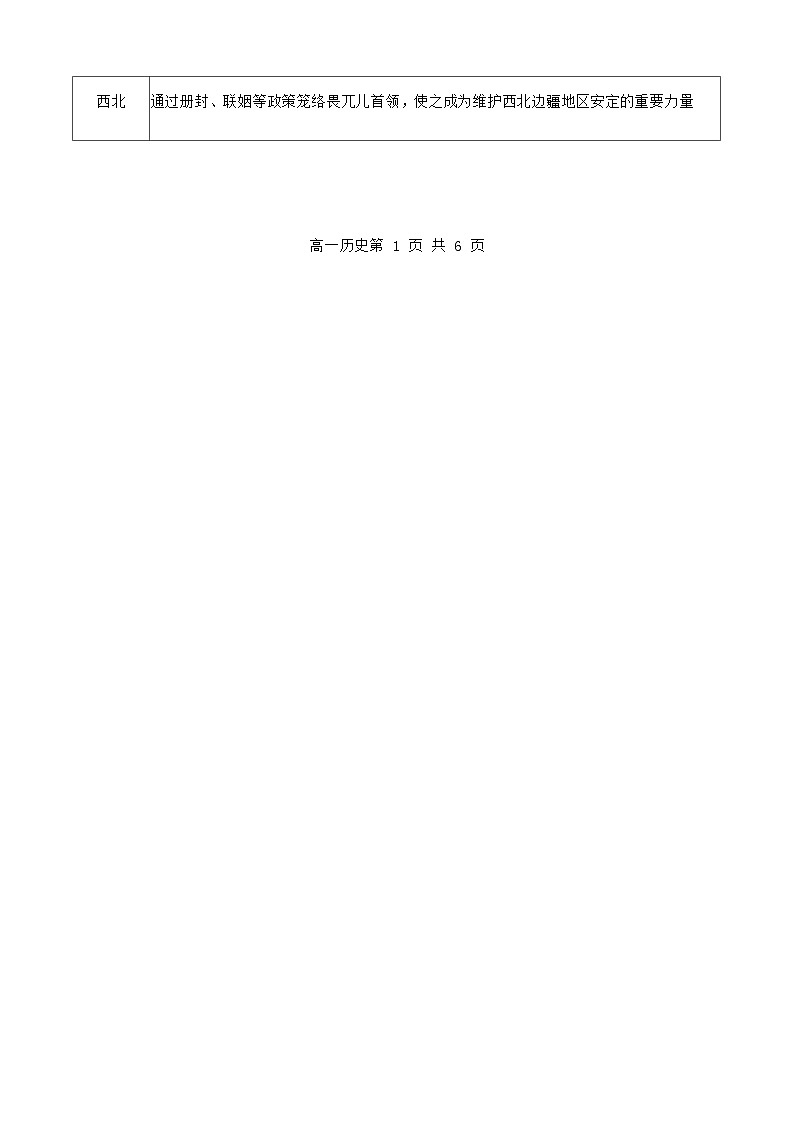 2023-2024学年山西省大同市第一中学第一学期高一12月学情检测历史试题含解析02