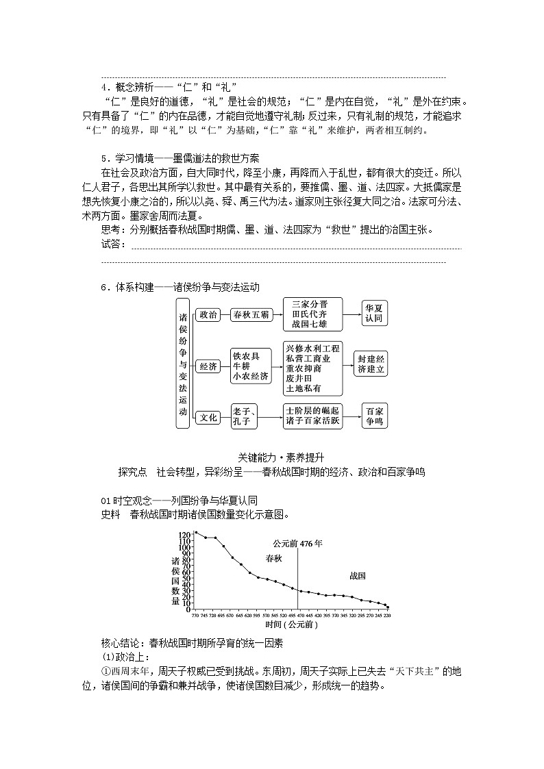 2024版新教材高考历史全程一轮总复习第一编中国古代史第一单元从中华文明起源到秦汉统一多民族封建国家的建立与巩固课题2诸侯纷争与变法运动学生用书第3页