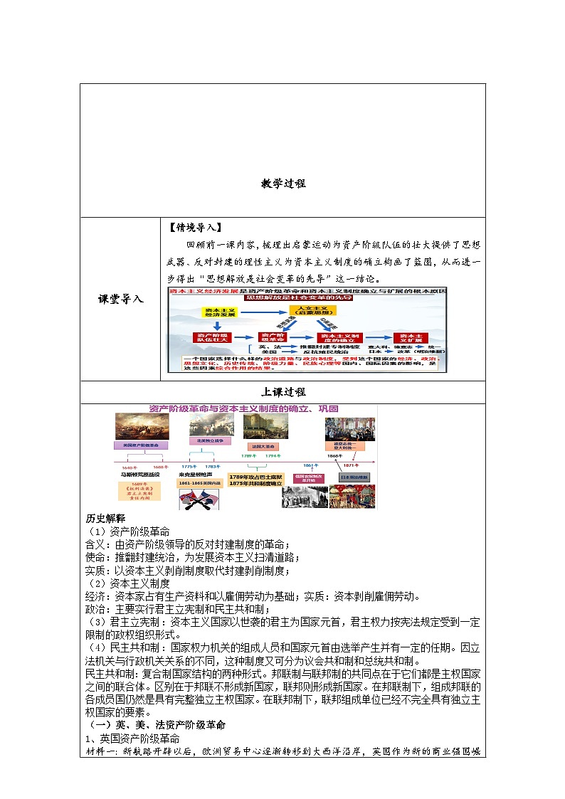第9课资产阶级革命与资本主义制度的确立教案--2023-2024学年高一下学期统编版(2019)必修中外历史纲要下第2页
