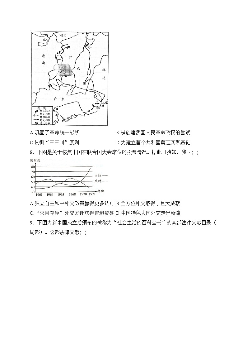 山东省齐鲁名校2024届高三下学期开学质量检测历史试卷(含答案)第3页