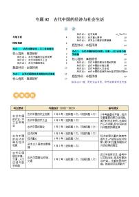 （新高考）高考?xì)v史二輪復(fù)習(xí)核心知識(shí)突破講義專題02 古代中國的經(jīng)濟(jì)與社會(huì)生活（含解析）