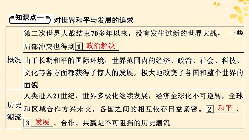 2024春高中歷史第九單元當代世界發(fā)展的特點與主要趨勢第23課和平發(fā)展合作共贏的歷史潮流課件（部編版必修中外歷史綱要下）第5頁