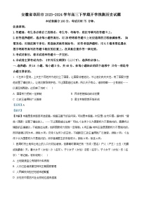 2024阜陽高三下學(xué)期開學(xué)教學(xué)質(zhì)量統(tǒng)測歷史試卷含解析