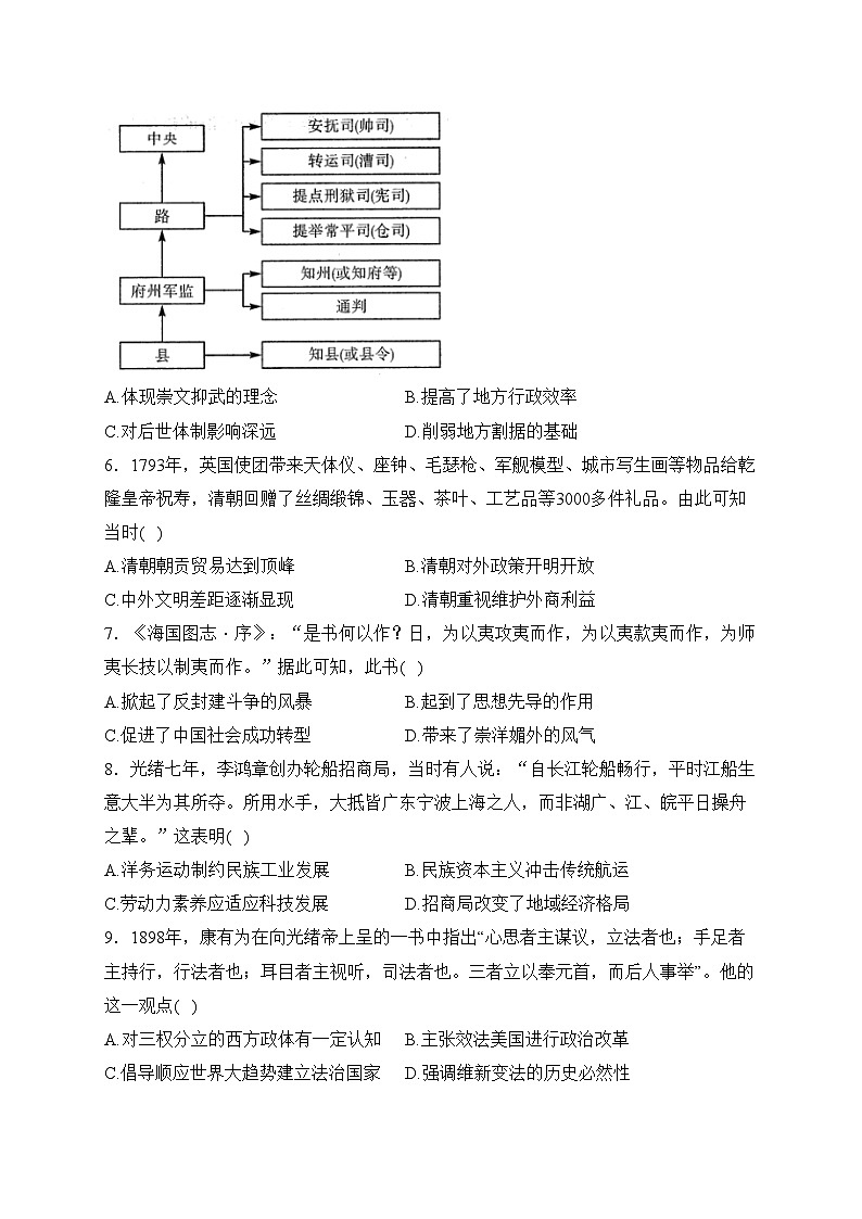 辽宁省朝阳市2023-2024学年高一下学期3月份考试(开学考试)历史试卷(含答案)第2页