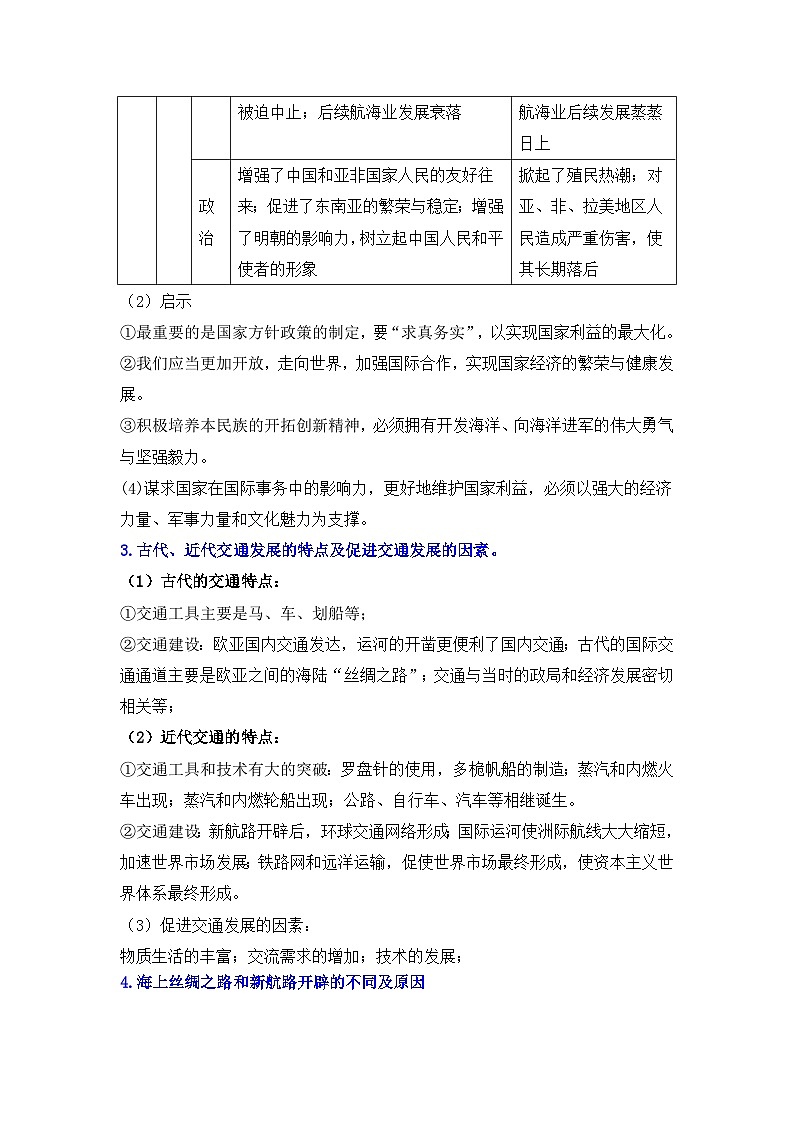 第五单元 交通与社会变迁——2024届高考历史二轮复习选择性必修2教材重难与思维训练 学案(含解析)第2页