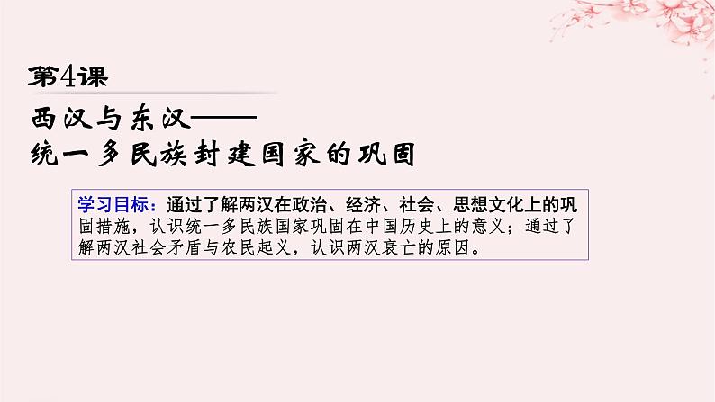 第一单元从中华文明起源到秦汉统一多民族封建国家的建立与巩固第4课西汉与东汉__统一多民族封建国家的巩固课件(部编版必修中外历史纲要上)01