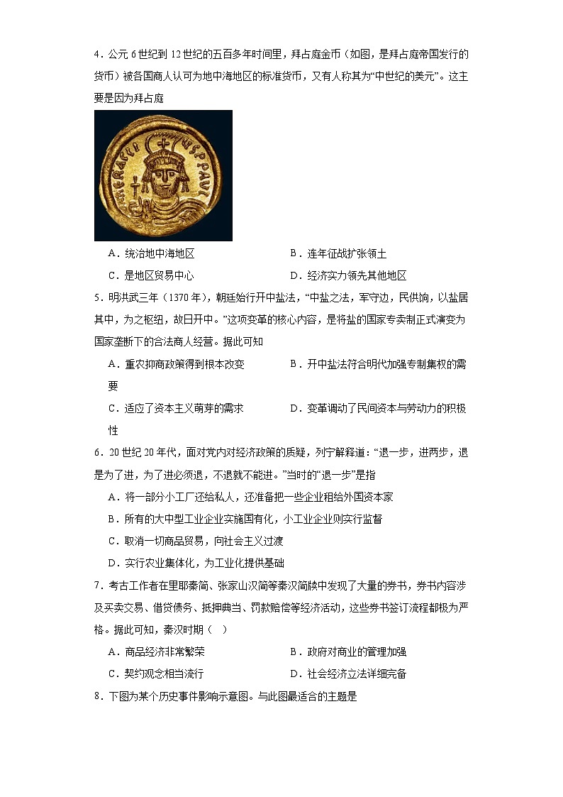 第三单元 商业贸易与日常生活 单元测试(含解析) --2024届高三历史统编版(2019)选择性必修2二轮复习第2页