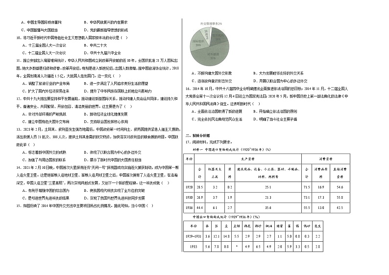第十一单元 中国特色社会主义新时代测试卷(含解析)--2024届高三统编版(2019)必修中外历史纲要上二轮复习第2页