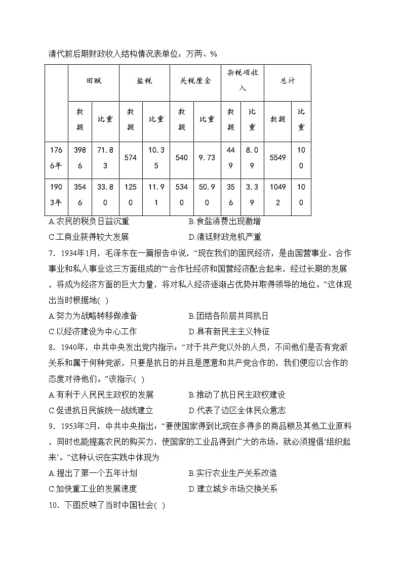 湖南省长沙市2024届高三上学期新高考适应性考试历史试卷(含答案)第2页