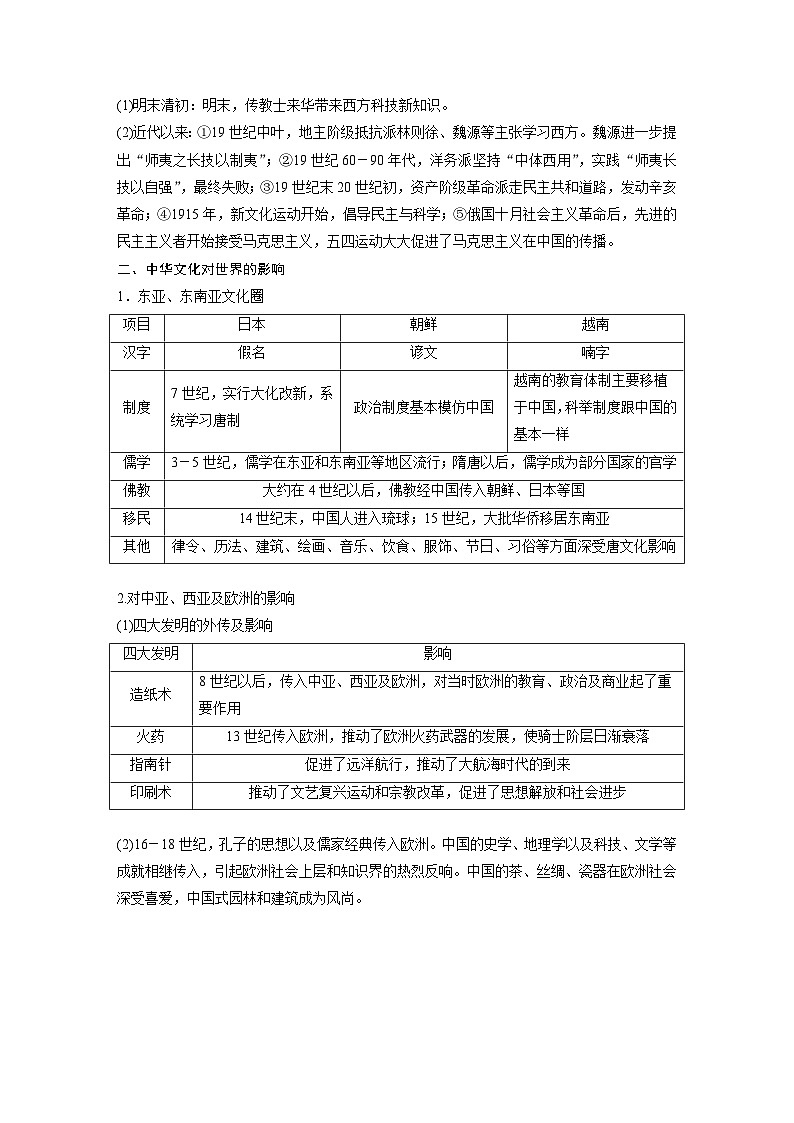 高中历史《选择性必修3》综合复习知识清单第3页