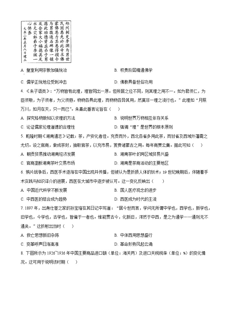 2024辽宁省部分学校高二下学期4月月考试题历史含解析02