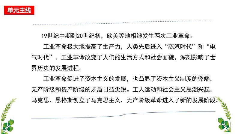 【期中复习】中外历史纲要下2023-2024学年高一下册历史 (考点梳理)第五单元 工业革命与马克思主义的诞生02