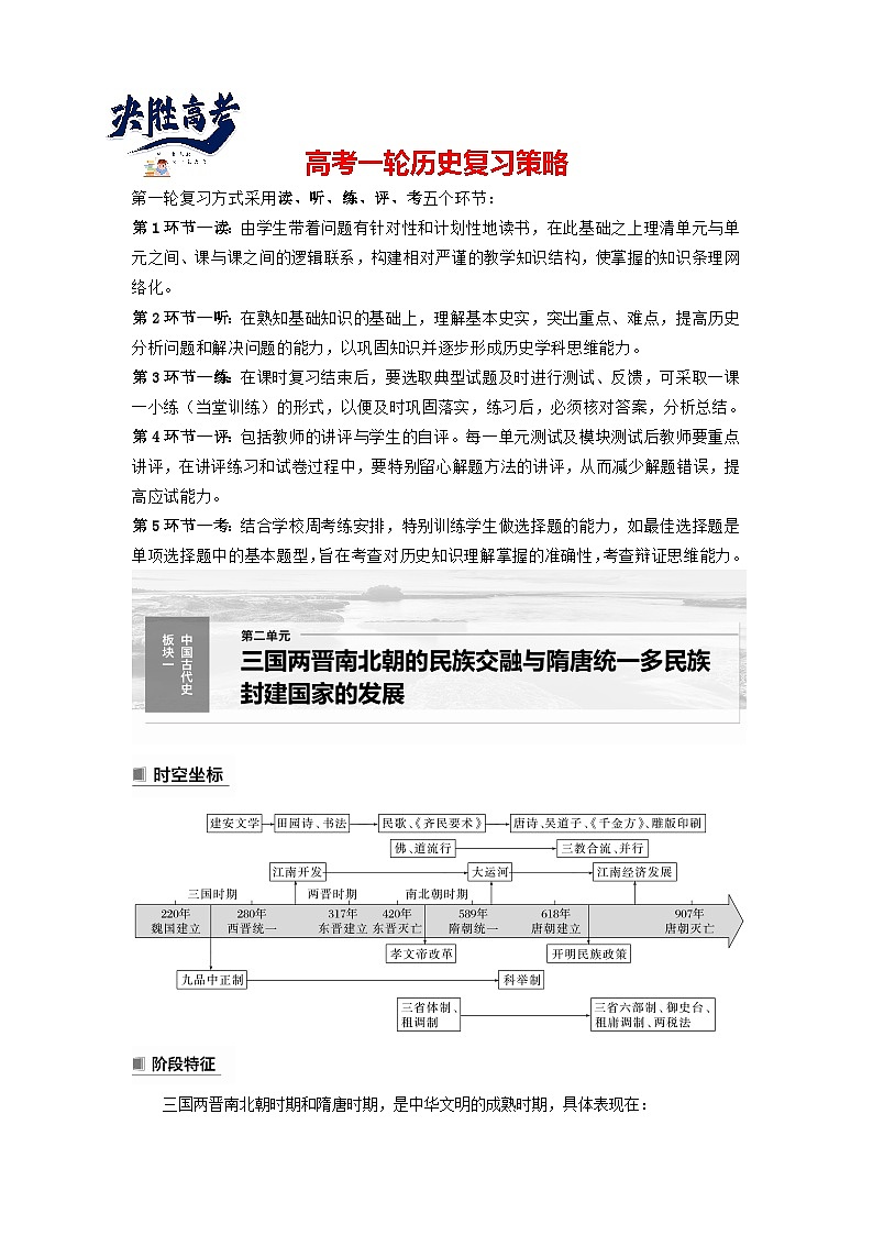 最新高考历史一轮复习(部编版) 板块1 第2单元 第5讲 三国两晋南北朝到五代十国的政权更迭与民族交融(课件+讲义+练习)01
