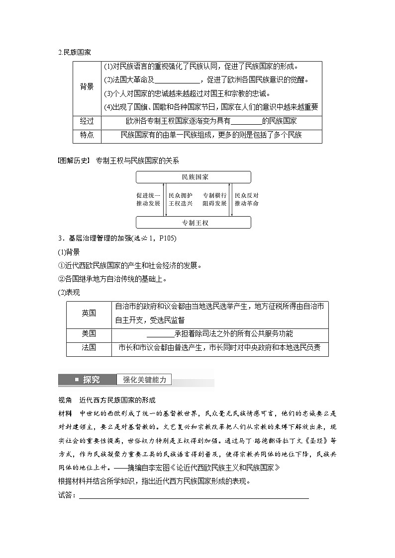 2024年高考历史一轮复习(部编版) 板块7 第16单元 第49讲 近代西方民族国家与国际法的发展(学生版)第2页