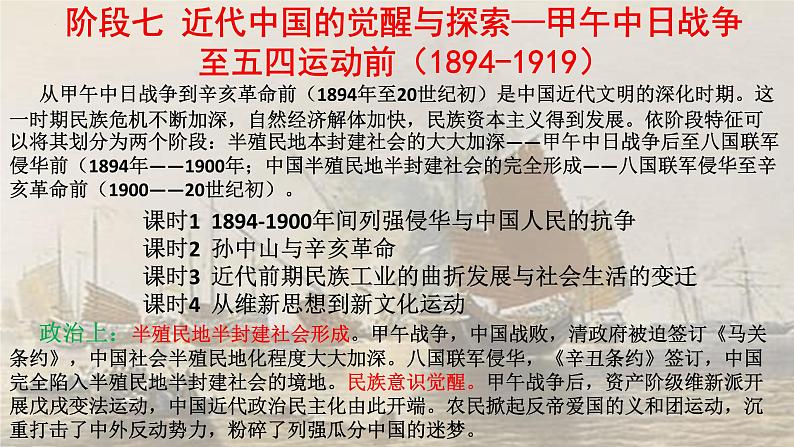 阶段七 近代中国的觉醒与探索——甲午中日战争至五四运动前课件---2024届高三历史统编版二轮复习07