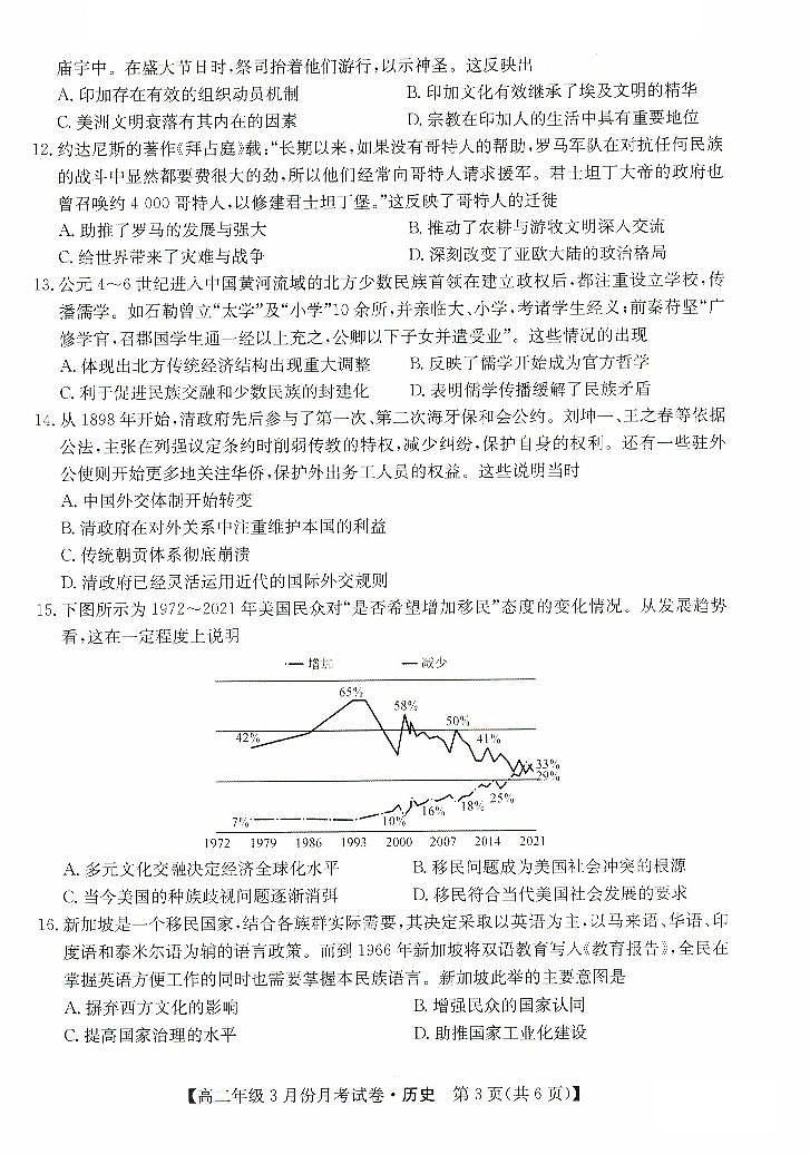 历史-河北省沧州市十校2023-2024学年高二下学期3月月考03