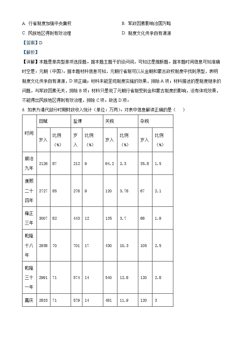 江苏省常州市金坛区2023-2024学年高二下学期期中质量调研历史试题(原卷版+解析版)03