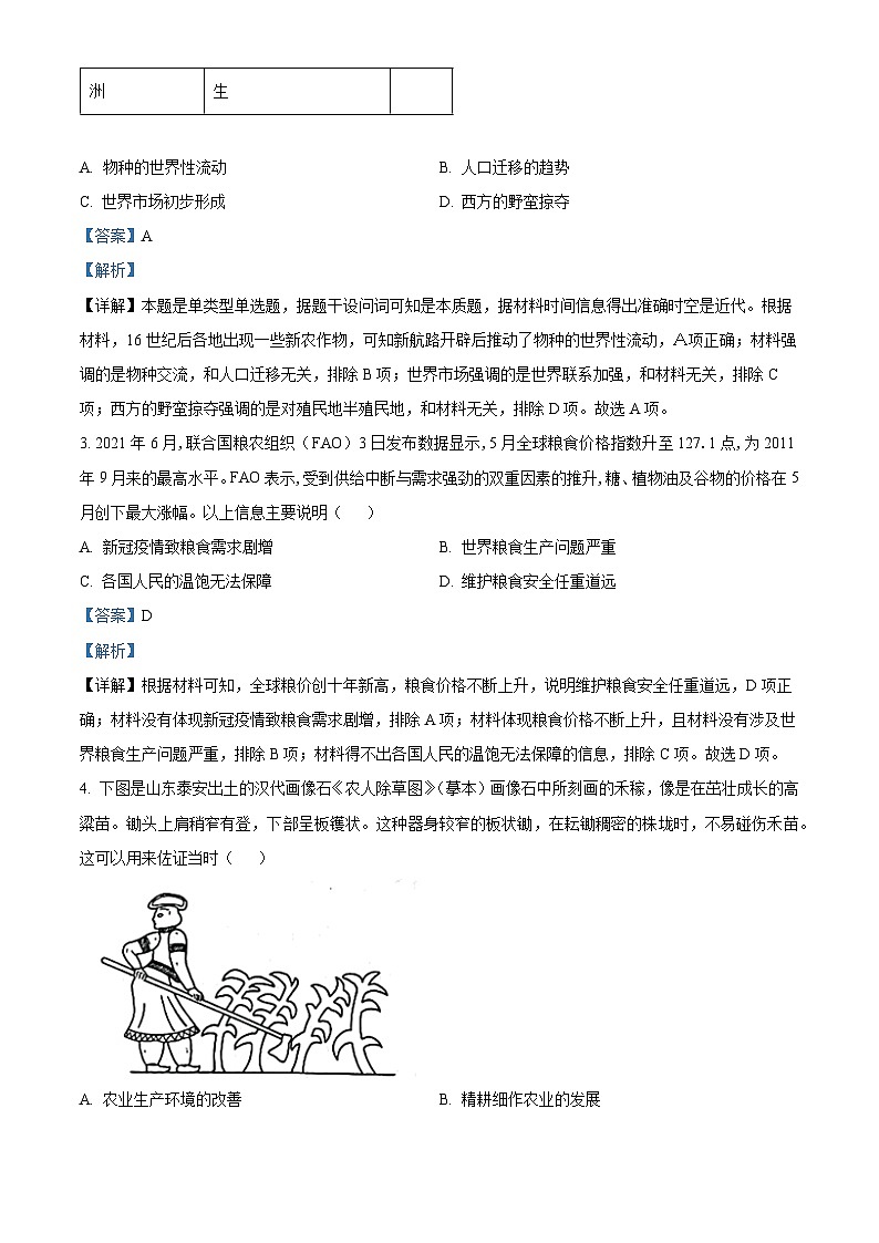 安徽省合肥市百花中学等四校联考2023-2024学年高二下学期期中历史试题(原卷版+解析版)02